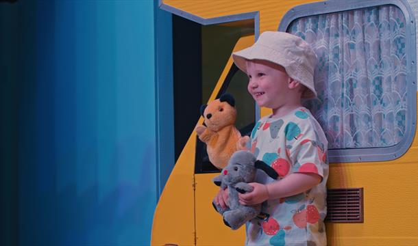 a young boy meeting sooty