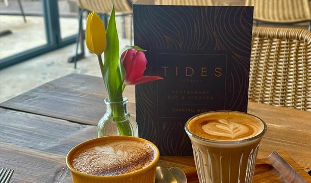 Drinks and menu at Tides Torquay