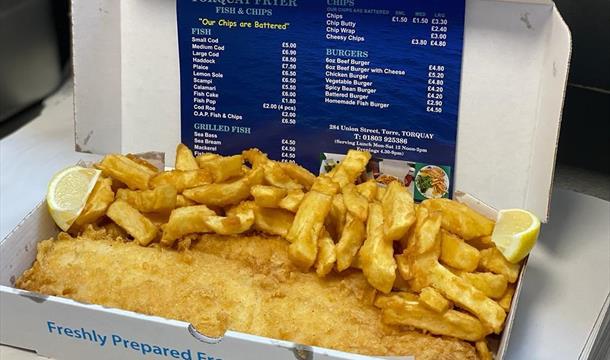 Fish and Chips, The Torquay Fryer, Union Street, Torquay