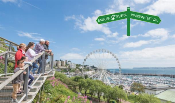 A view looking down across Torquay harbour and across to the far side of Torquay.