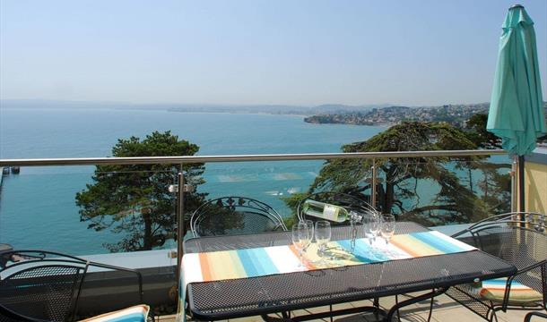 Balcony with sea view, Tree Tops, A4 Masts, Warren Road, Torquay, Devon