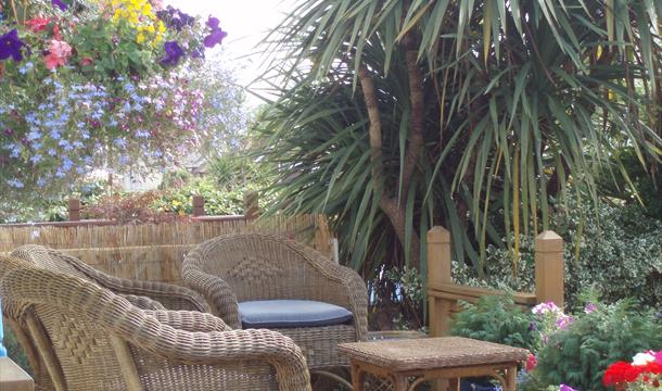 Enjoy the veranda at our Torquay Guest House, Garway Lodge, Torquay, Devon
