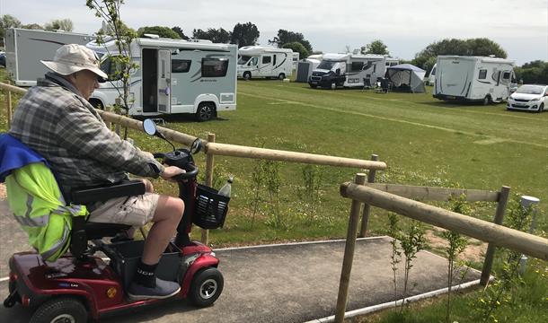 Mobility friendly at Wall Park Touring Caravan and Centry Camping site, Brixham, Devon