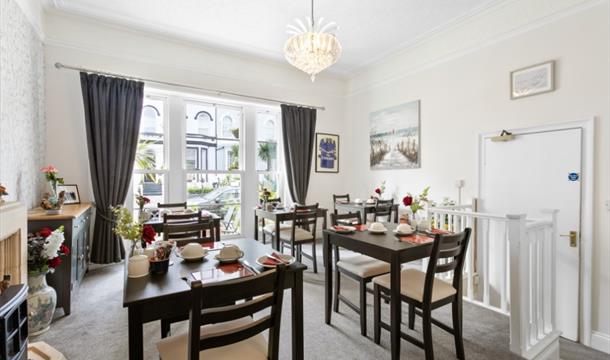 Breakfast room at Wayfarer, Torquay, Devon
