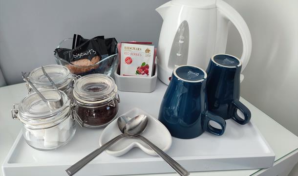Tea and coffee facilities  at Blue waters lodge Paignton
