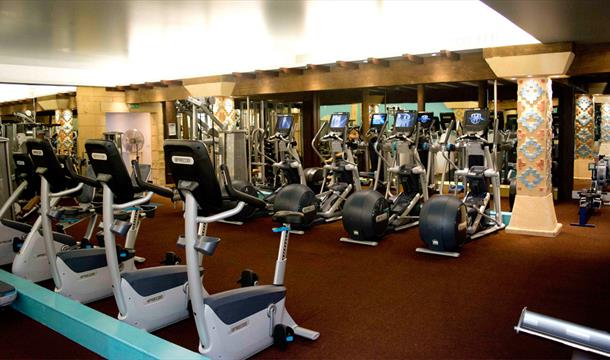 Gym bikes at The Carlton Hotel in Torquay, Devon