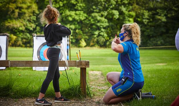 Archery at PGL activity, Torquay, Devon