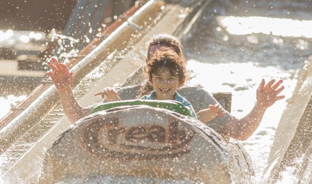 log flume ride for families at crealy