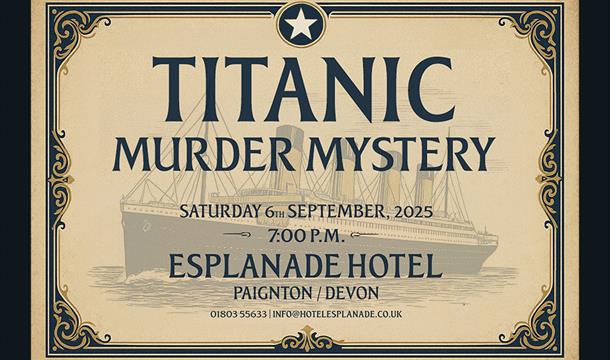 Titanic Murder Mystery, sepia picture of a ship