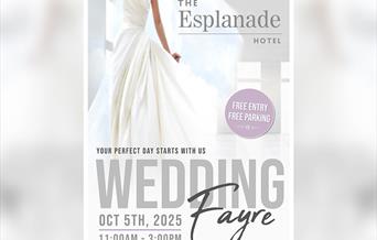 Wedding Fayre Esplanade Hotel Paignton Poster of a wedding dress and event details