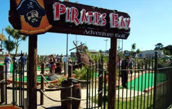 Pirates Bay adventure golf entrance in Paignton, Devon