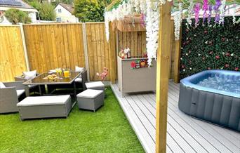 Garden with inflatable hot tub, 19 Dukes Close, Paignton