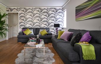 Lounge area at Palm Grove Apartments, Torquay, Devon