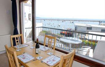 Dining area with view, 2 Dolphin Court, Overgang, Brixham, Devon