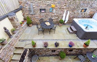 Exterior with hot tub, 2 The Old Chapel, Brixham, Devon