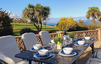 Stunning views from the patio of Sail Away, Brixham, Devon