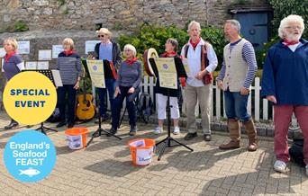 The All Hands On Deck sea shanty group, who will be at Cantina, Goodrington Sands as part of England's Seafood FEAST