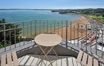 Balcony and view from Astor House, Torquay, Devon