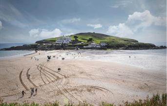 afternoon tea at burgh island, burgh island hotel, beach and sky