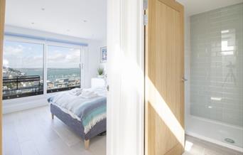 Double Bedroom with sea view, Lounge with sea view, The Captain's Cottage, North View Road, Brixham, Devon