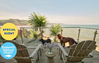Decking area with sea view, Savour the Sea at Cary Arms at Cary Arms