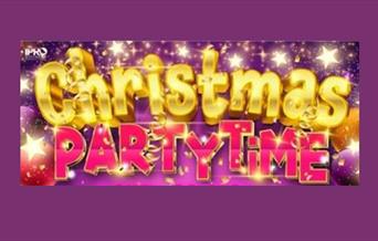 Bright image of the words Christmas Partytime
