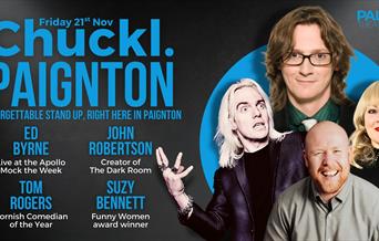 Paignton Comedy Club, featuring Ed Byrne, John Robertson, Tom Rodgers and Suzy Bennett picture of four comedians