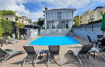 Swimming pool at Devon Court Luxurious Bed & Breakfast, Torquay, Devon