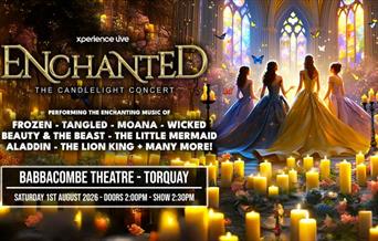 Enchanted - The Candlelight Concert Babbacombe Theatre picture of lit candles with pretty dresses and butterflies