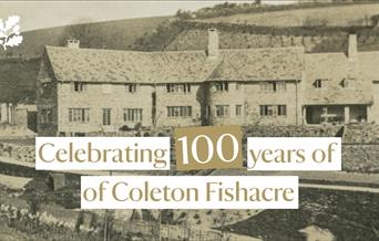 Archive image of a stone house and landscaped gardens newly done. 100 years of Coleton Fishacre Kingswear