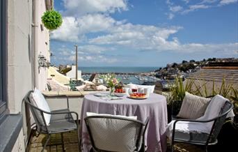 View from patio, Fishlegs, 28 Prospect Road, Brixham, Devon