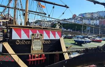 Bow of Golden Hind Museum Ship, Brixham, Devon