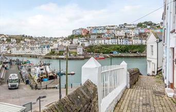 View from outside the front door, Guillemot Cottage, 38 Overgang, Brixham, Devon