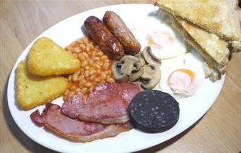 Big breakfast served at Hammond's Cafe, Winner Street, Paignton