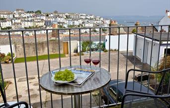 Balcony with view, Harbour View, 8 Jacolind Walk, Brixham, Devon