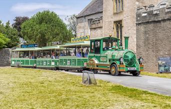 Torquay Land Train passing Torre Abbey, Torquay, Devon