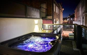 Hot tub at The Moorings, Victoria Parade, Torquay, Devon