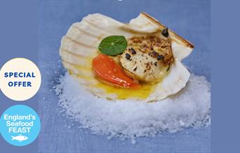 Offshore Restaurant scallop dish presented in shell