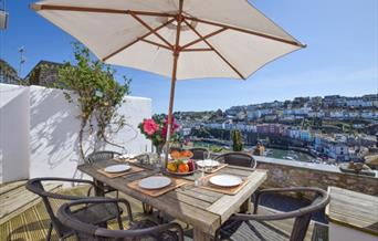 View from decking area, Polly's Place, 25 Prospect Road, Brixham, Devon