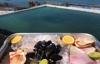 Seafood at Shoals Restaurant on the Lido, Berry Head Road, Brixham, Devon