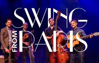 Swing From Paris , Palace theatre, Paignton 4 musicians on stage, each with an instrument