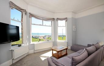 Lounge with sea view, Wavecrest, 29a Marine Parade, Preston, Paignton, Devon