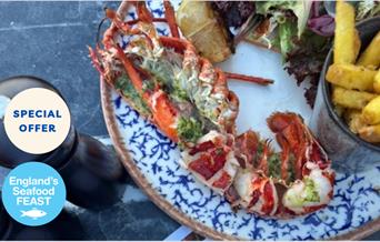 Lobster served during Celebrate England’s Seafood Feast at The Yacht