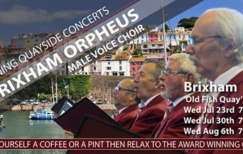 Brixham Orpheus Male Voice Choir Concert Old Fish Quay Brixham men singing on the quay