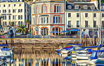 Offshore amazing waterfront location as seen from across the harbour in Torquay