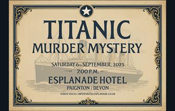 Titanic Murder Mystery, sepia picture of a ship