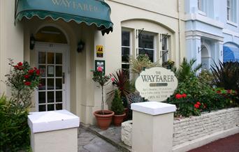 Entrance to Wayfarer Guest House, Torquay, Devon