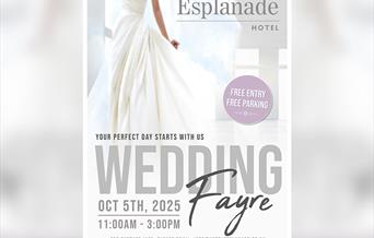 Wedding Fayre Esplanade Hotel Paignton Poster of a wedding dress and event details