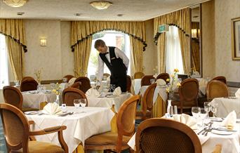 Our waiter at the Livermead Cliff Hotel, Torquay, Devon