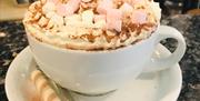 Coffee with mini marshmallows served at Ilshams, Ilsham Road, Wellswood